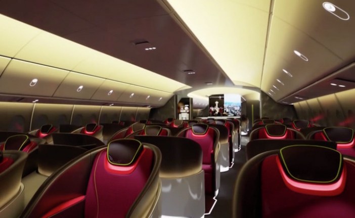 Novedosa propuesta de cabina futurista para avión de pasajeros de Boeing