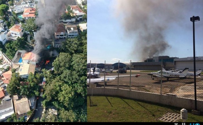 Avión Comp Air 9 se estrella contra casa en Sao Paulo, Brasil