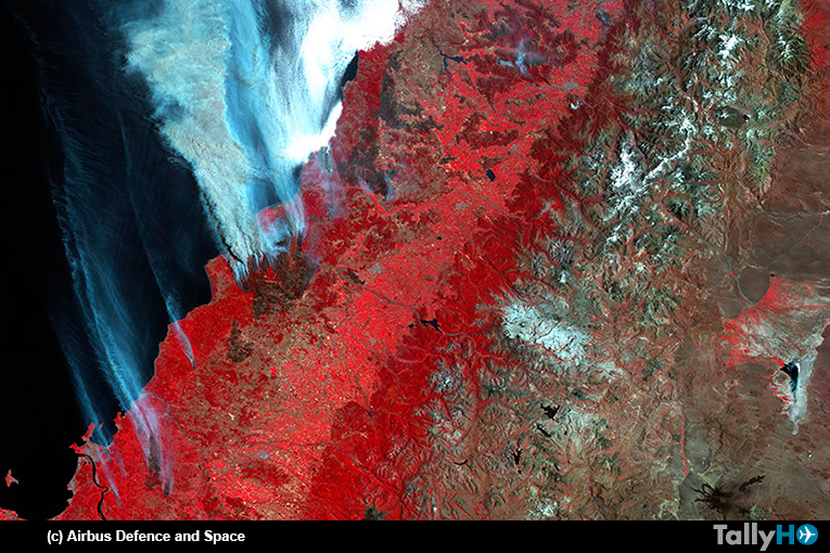 Airbus Defence and Space revela imágenes satelitales usadas para apoyar combate de incendios en Chile