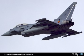 Se estrella Eurofighter Typhoon del Ejército del Aire de España luego de desfile aéreo