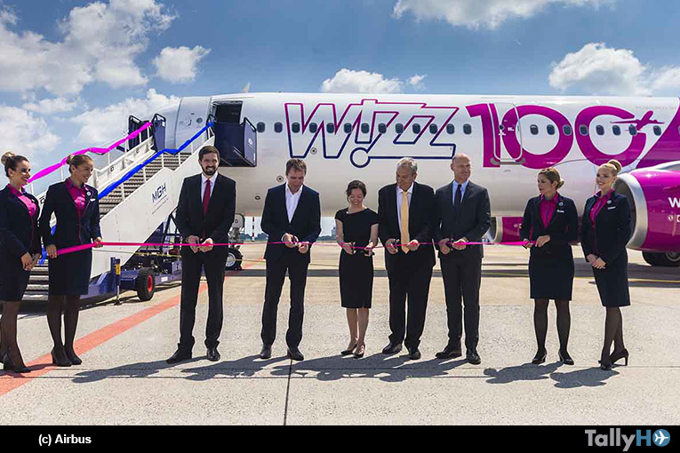 Aerolínea Wizz Air recibió avión número 100 de la Familia A320
