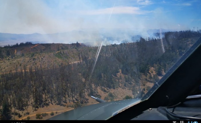 Fuerza Aérea de Chile despliega medios aéreos en incendio forestal de Placilla