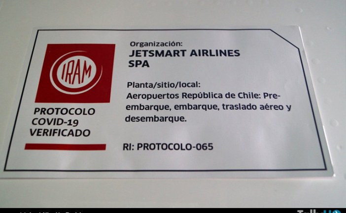 Jetsmart  instala «Sello IRAM Protocolo COVID-19 Verificado» en sus aeronaves