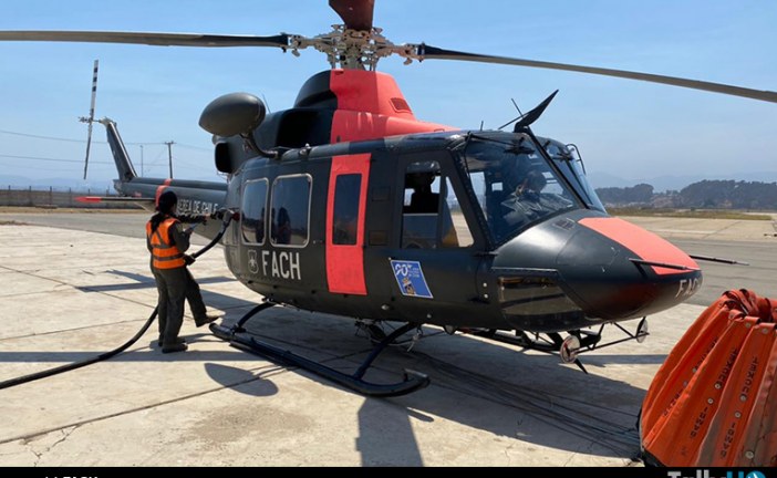 Operaciones de medios aéreos de las FFAA en incendio de la Reserva Nacional Lago Peñuelas