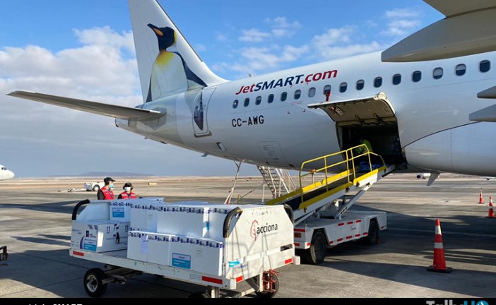 JetSMART realiza traslado de 17.550 dosis de vacunas contra el Covid-19 dentro de Chile