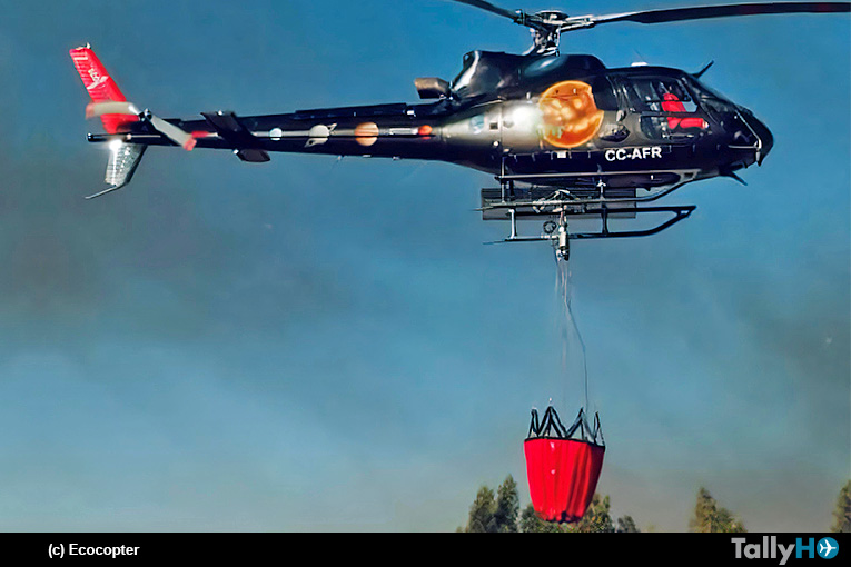 Flota de Ecocopter en estado de alerta frente a complejo escenario de incendios forestales en Chile