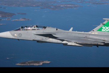 Saab Gripen completó exitosamente pruebas de vuelo usando 100% de biocombustible