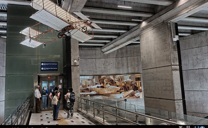 Metro de Santiago inauguró intervención en homenaje a los hermanos Copetta pioneros de la aviación en Chile