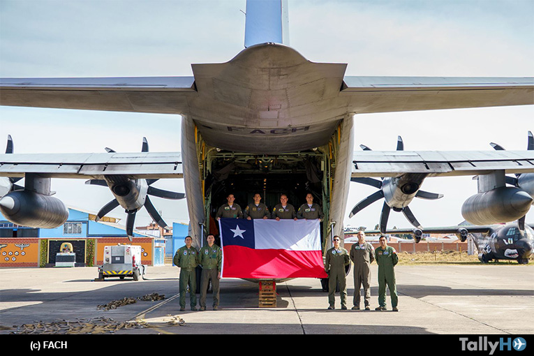 Fuerza Aérea de Chile realizó quinto vuelo con ayuda humanitaria para población de La Paz